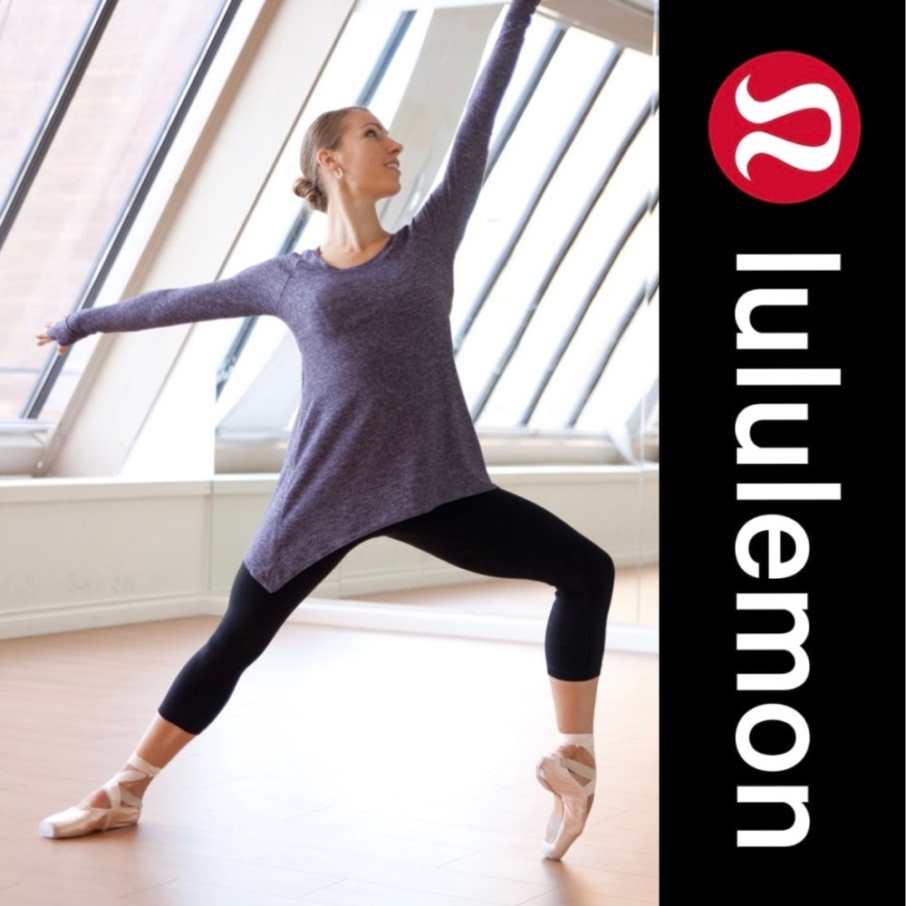 Lululemon Rehearsal Long Sleeve S Small
Heathered Black Swan Tee Top Shirt dance